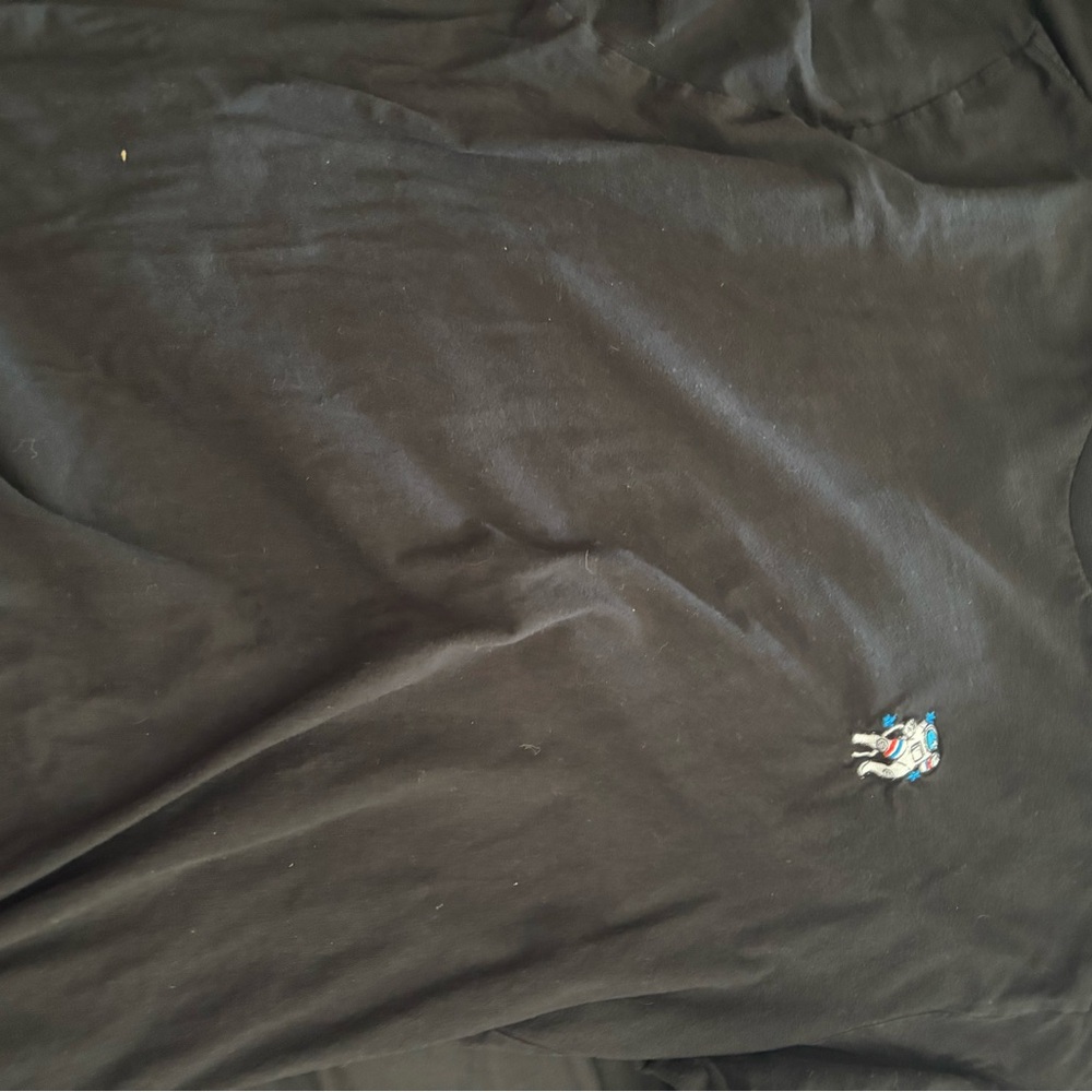 Black astronaut Longsleeve T-shirt with  Embroidered astronaut design